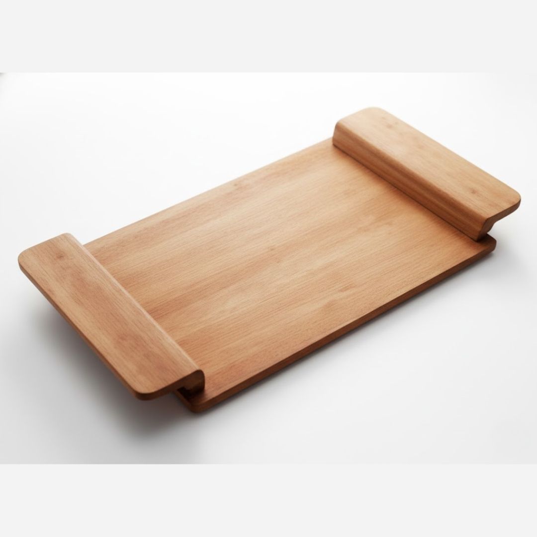 Elegant Wood Handle Tray for Dining Excellence